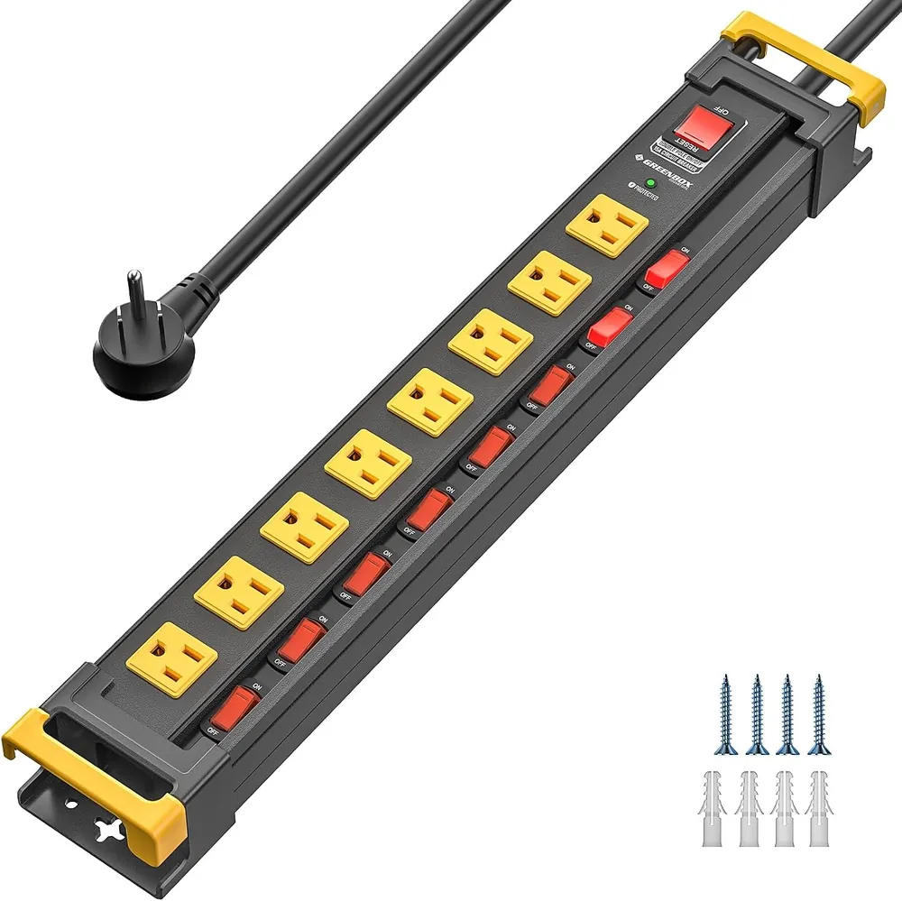 Heavy Duty Metal Power Strip, 8 Outlets, photo 1
